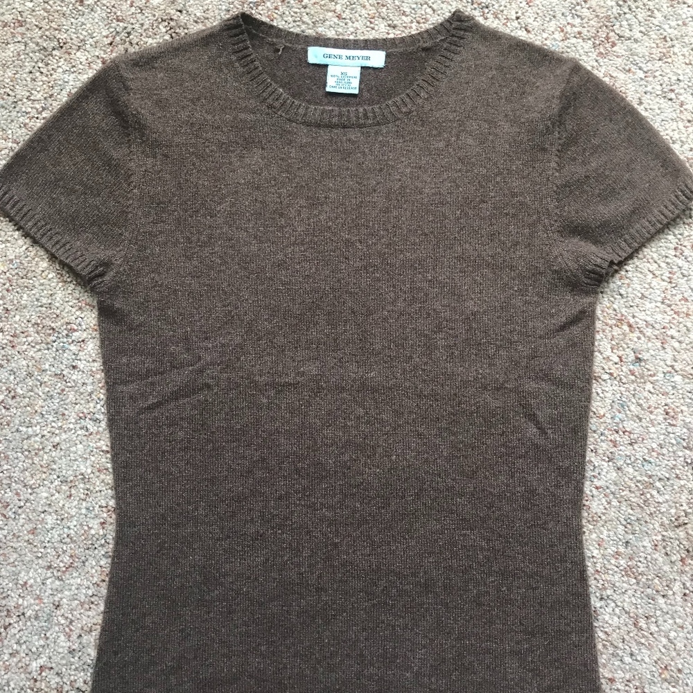 Gene Meyer Cashmere Short-Sleeve Sweater